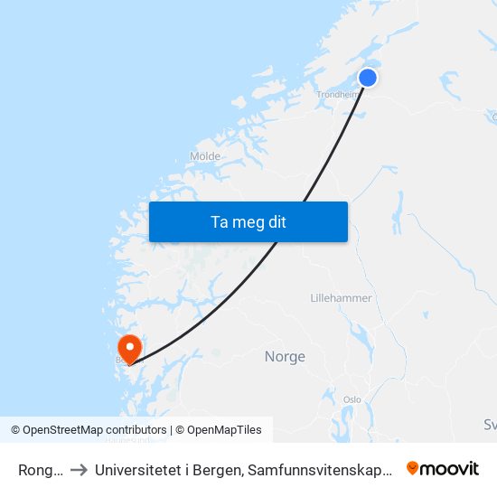 Ronglan to Universitetet i Bergen, Samfunnsvitenskapelig fakultet map