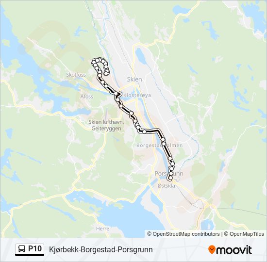 P10 bus Line Map
