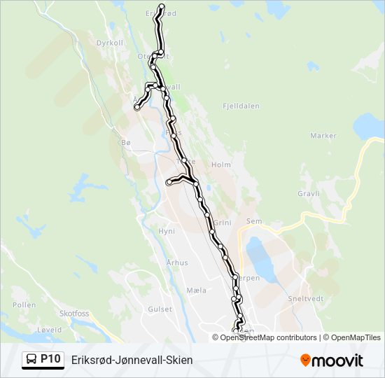 P10 Bus Line Map