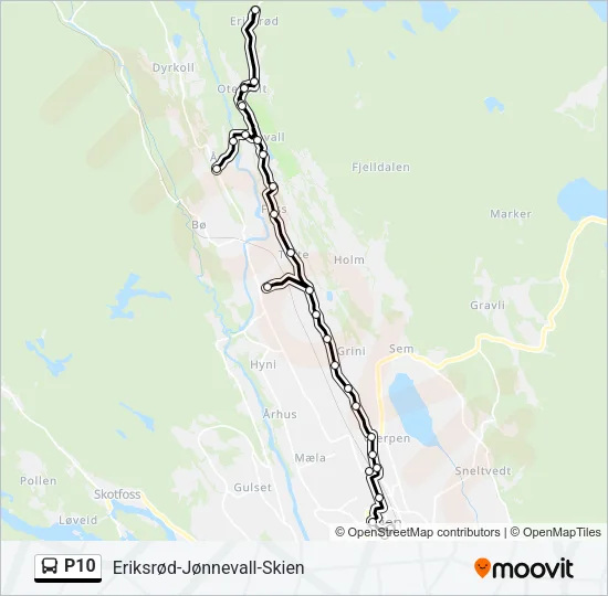 P10 Bus Line Map