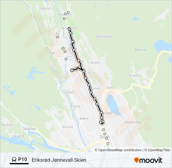 P10 Bus Line Map