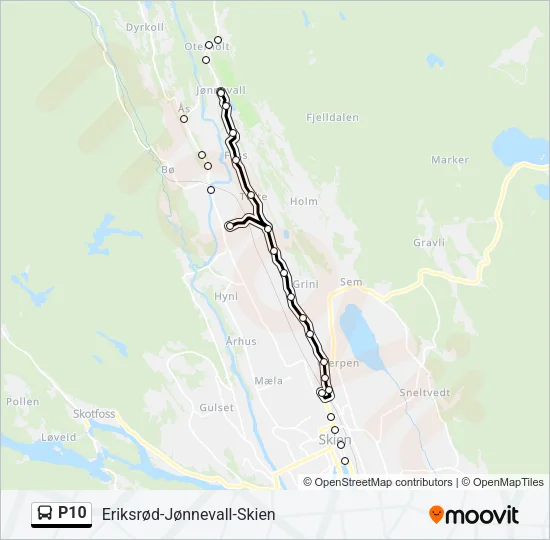 P10 Bus Line Map