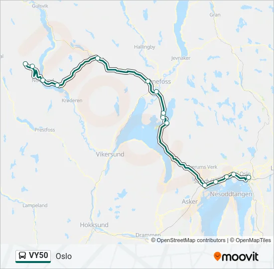 VY50 Bus Line Map