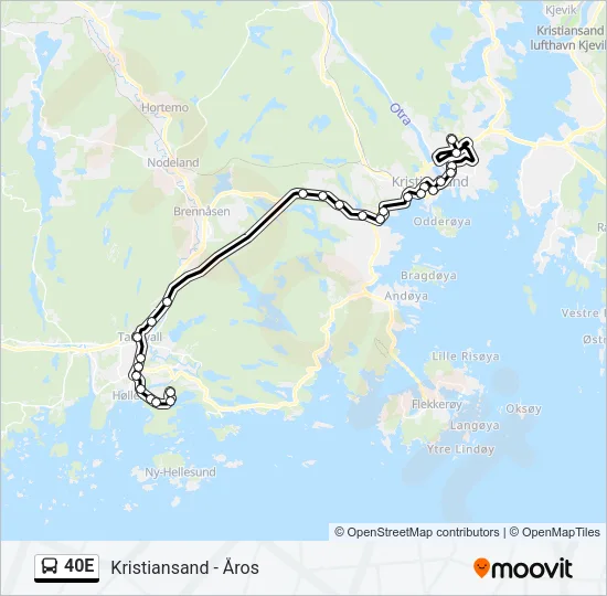 40E Bus Line Map