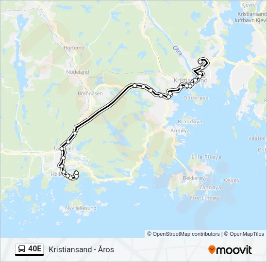 40E Bus Line Map