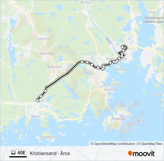 40E Bus Line Map