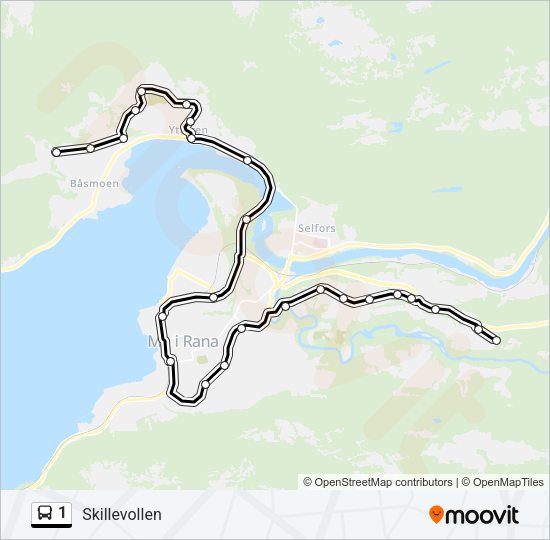 1 Bus Line Map