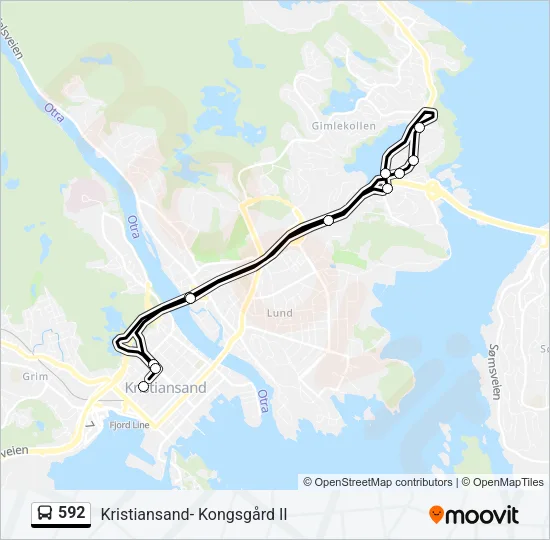592 Bus Line Map