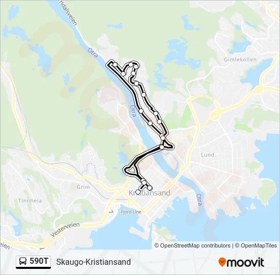 590T Bus Line Map