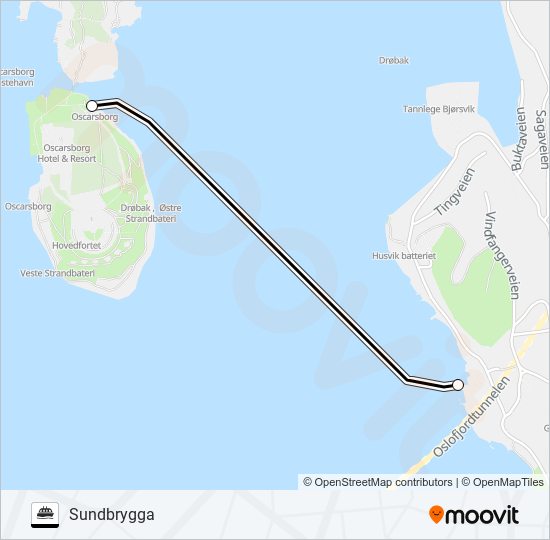 OSCARSBORG ferry Line Map