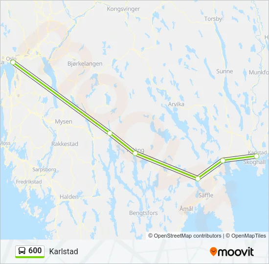 600 Bus Line Map