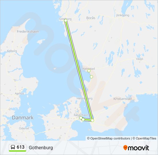 613 Bus Line Map