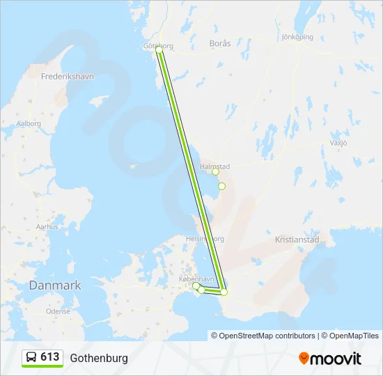 613 Bus Line Map