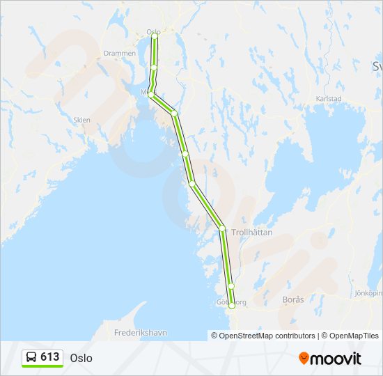 613 Bus Line Map