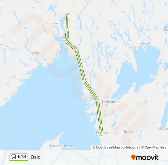 613 Bus Line Map