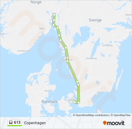 613 Bus Line Map