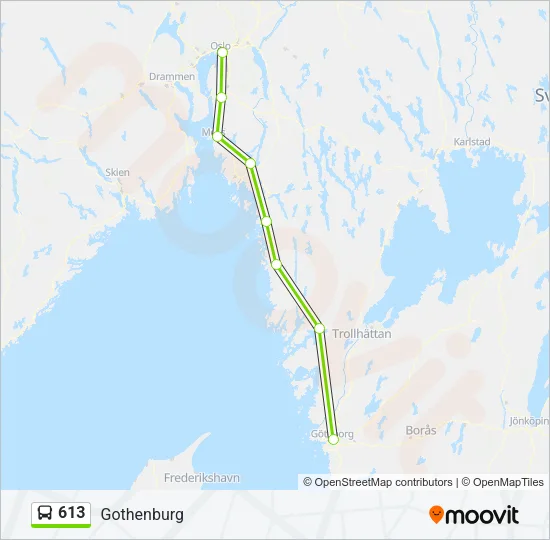613 Bus Line Map