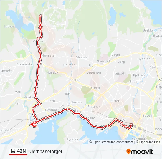 42N Bus Line Map