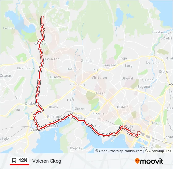 42N Bus Line Map