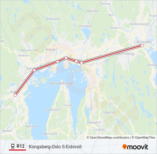 R12 train Line Map