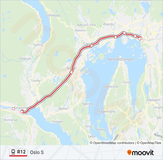 R12 train Line Map