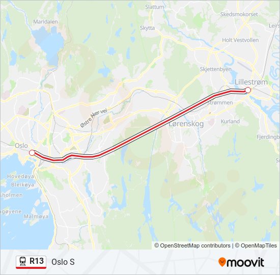 r13 Route Schedules Stops Maps Oslo S Updated