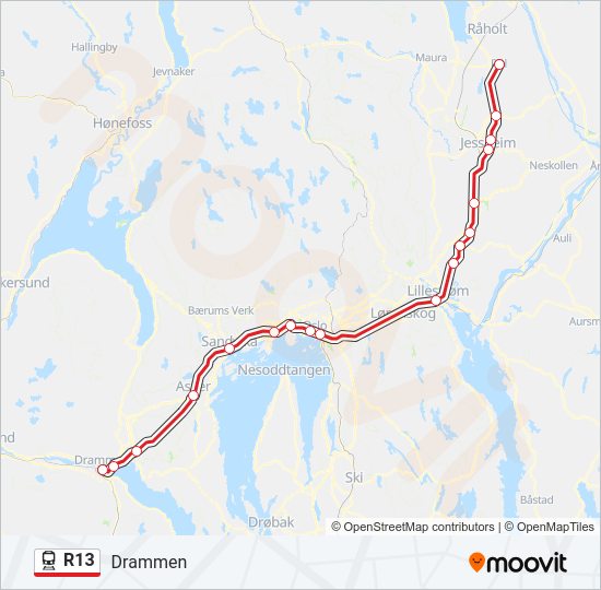 R13 jernbane Linjekart