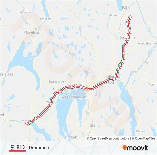 R13 Train Line Map