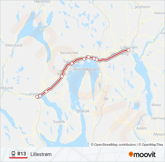 R13 Train Line Map