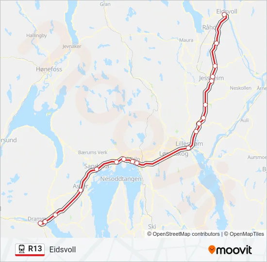 R13 Train Line Map