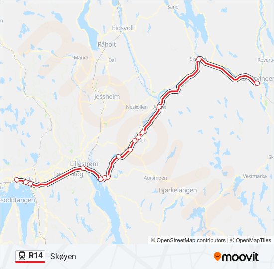 R14 train Line Map