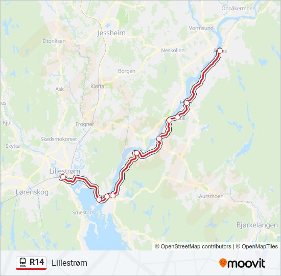 R14 train Line Map