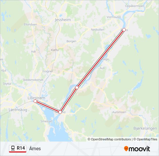 R14 train Line Map