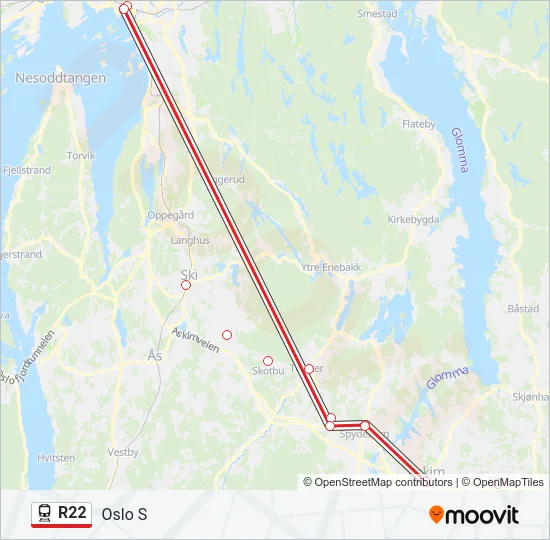 R22 Train Line Map