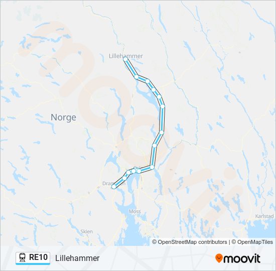 RE10 train Line Map