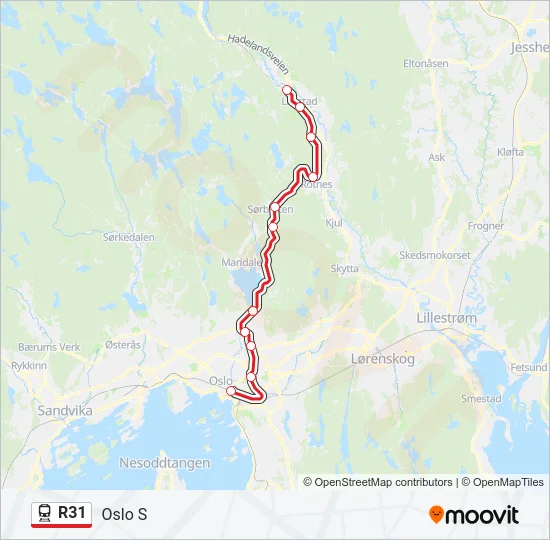 R31 Train Line Map