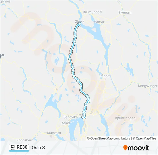 RE30 Train Line Map