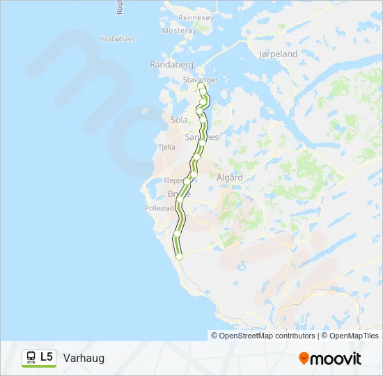 L5 jernbane Linjekart