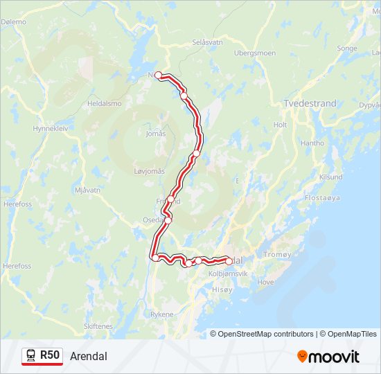 R50 train Line Map