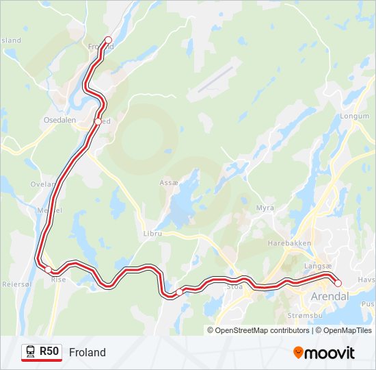 R50 train Line Map