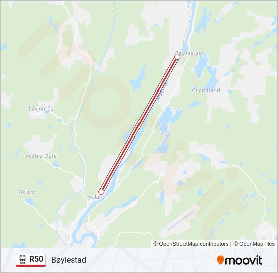 R50 train Line Map