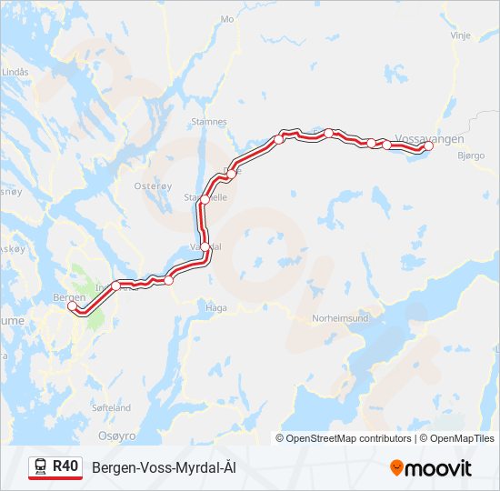 R40 jernbane Linjekart