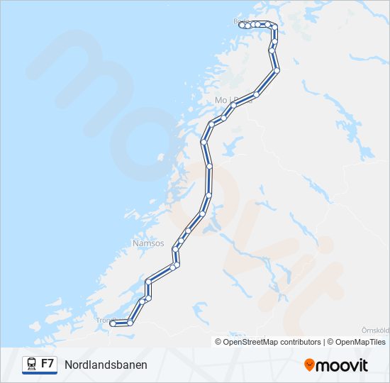 F7 jernbane Linjekart