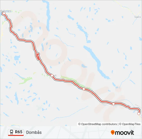 R65 Train Line Map
