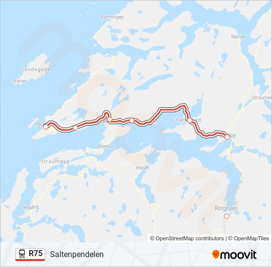 R75 train Line Map