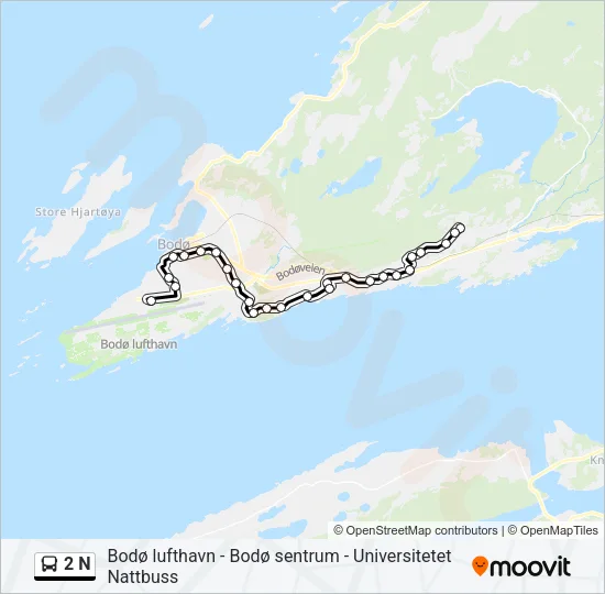 2 N Bus Line Map