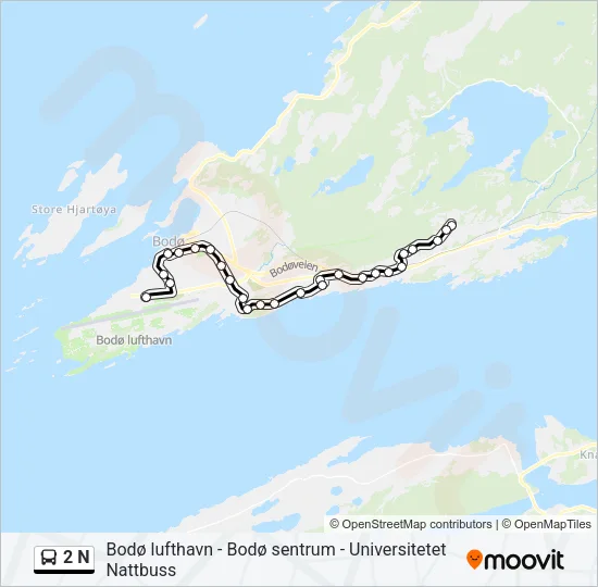 2 N Bus Line Map