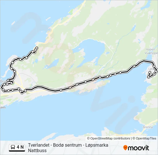 4 N Bus Line Map