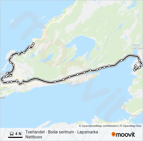 4 N Bus Line Map