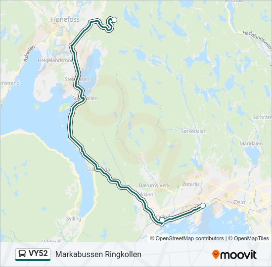 VY52 bus Line Map